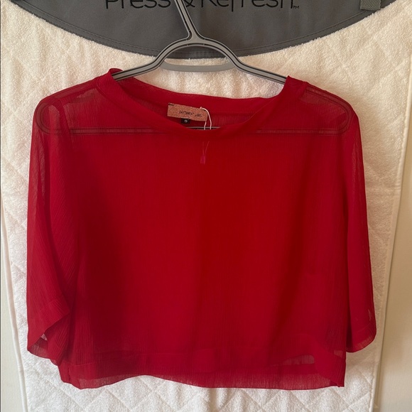 Eastnwest Label Tops - Red Sheer Women's Top